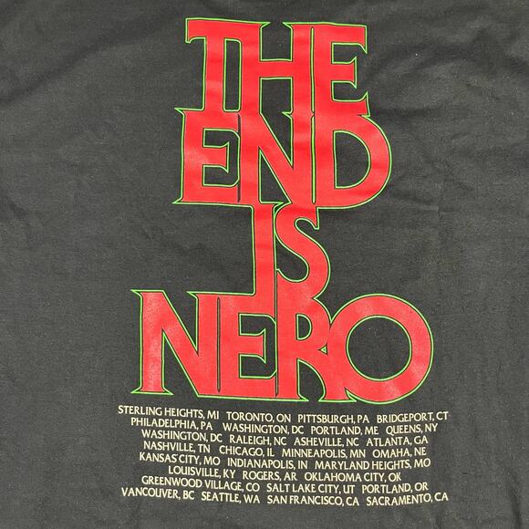 Queens of the Stone Age Tour In Times New Roman The End is Nero T Shirt 2XL New - Picture 4 of 5